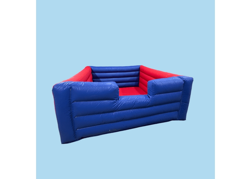 red and blue inflatable ball pond 10' ² x 4' high - (stock)