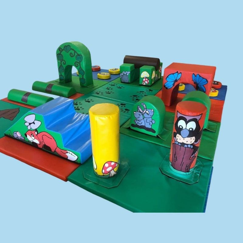 12 Mat WOODLAND ANIMAL Soft Play Multi Activity Set