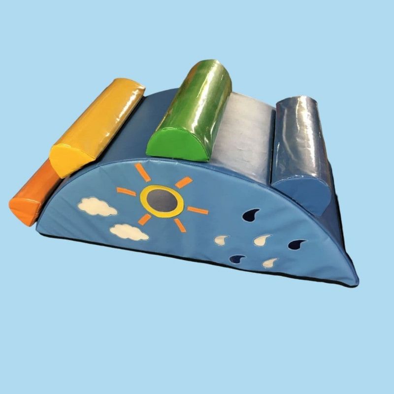 5 Log Soft Play Hump - Sensory Rainbow  and Sun Design with Glitter Logs