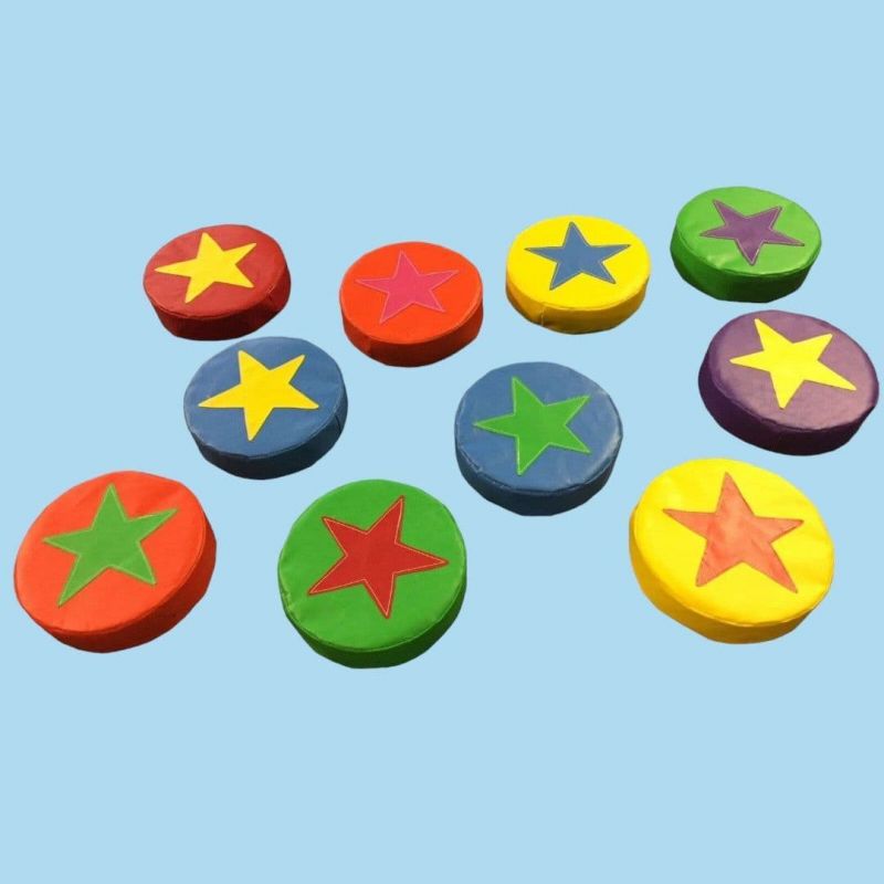 6 x  Applique STAR Soft Play Stepping Stones 12inch x 3inch