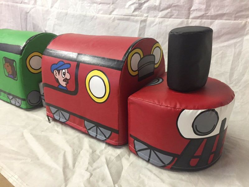 Soft play Train and Carriages, Hand painted both sides