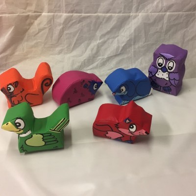 6  x Multi Coloured Small WOODLAND Animal Sof