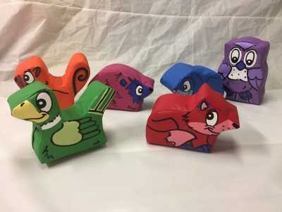 6  x Multi Coloured Small WOODLAND Animal Sof