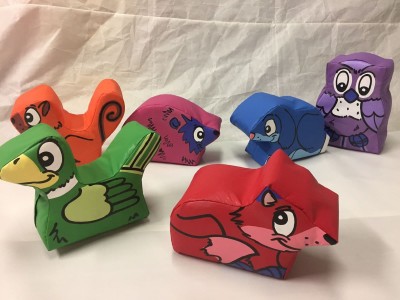 6  x Multi Coloured Small WOODLAND Animal Sof