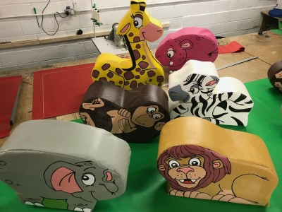 6 x WILD Animal soft play set Quality Foam id