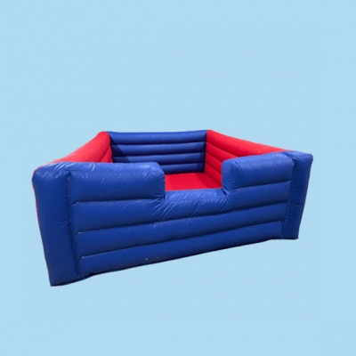 red and blue inflatable ball pond 10' ² x 4' high - (stock)