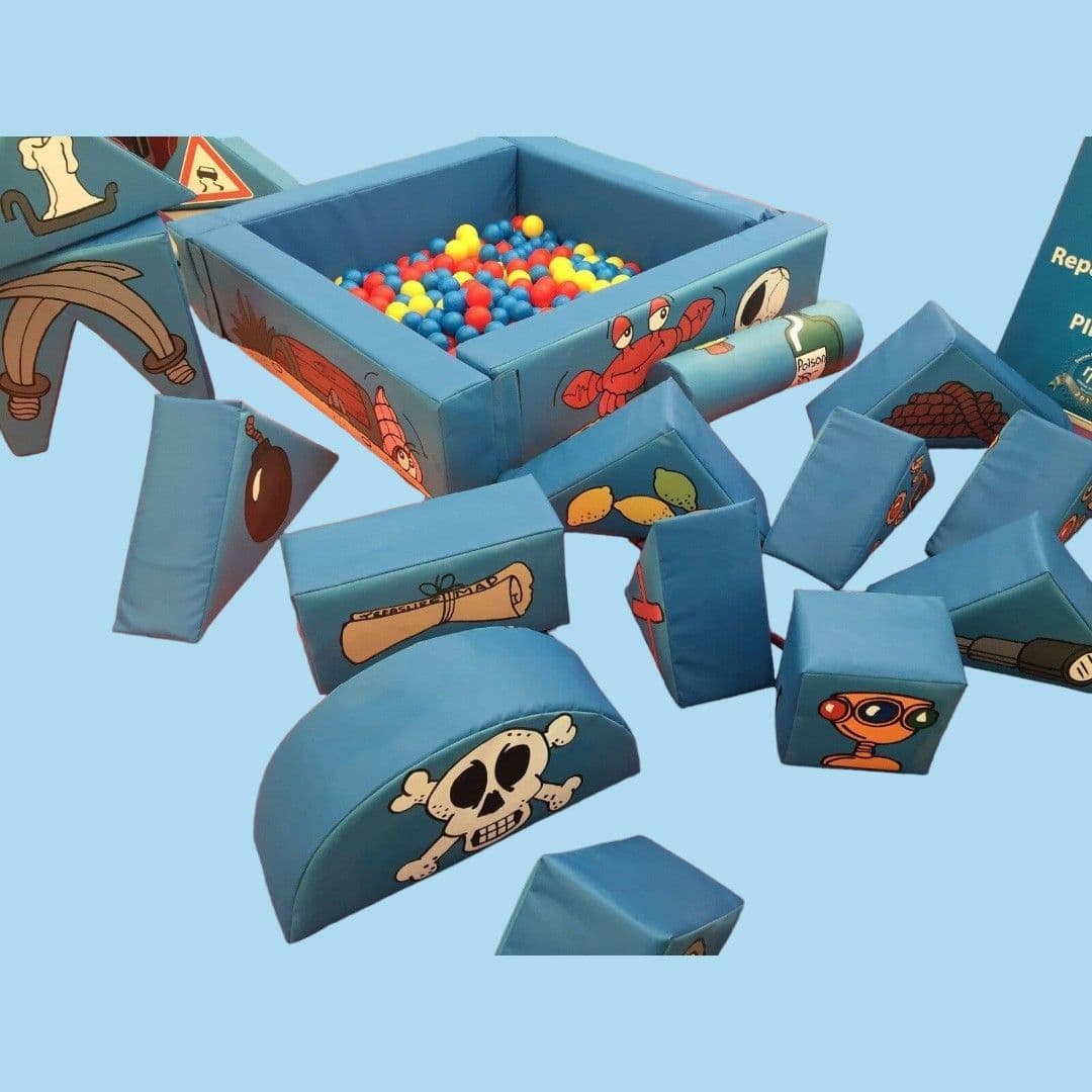 15 Piece Soft Play Set - Ball Pond - PIRATE Theme in PVC Bags