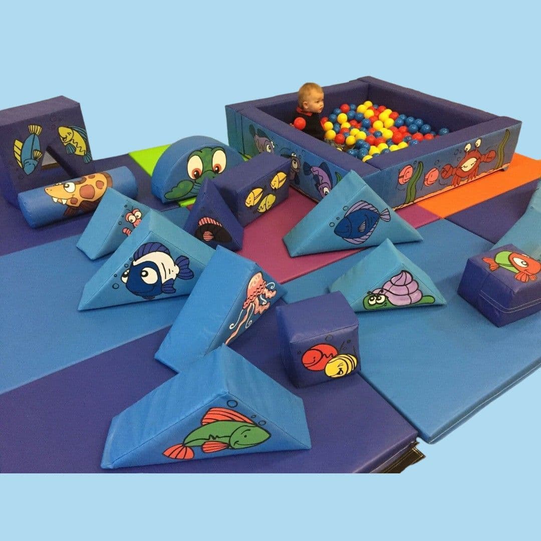 15 Piece Soft Play Set - Ball Pond - SEA LIFE Theme in PVC Bags