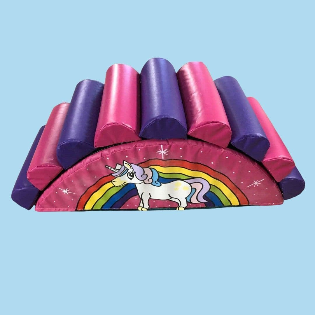 9 Log Unicorn Soft Play Hump - Pink and Purple