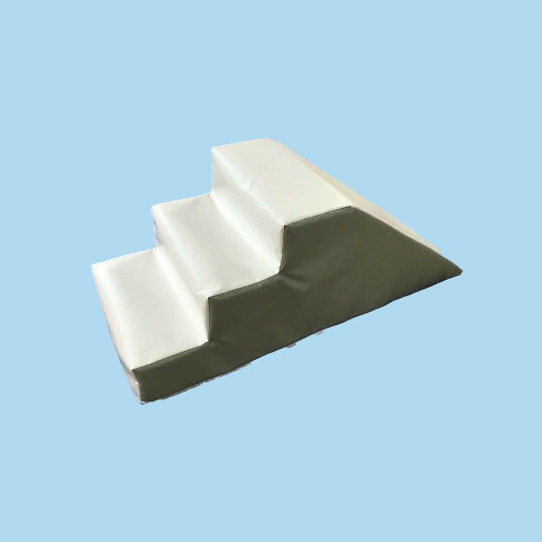 WHITE & GREY Soft Play Step & Slide  ideal soft play 120cm x 45cm x 45.cm